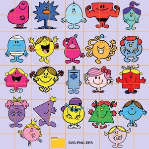 Cute Svg Bundle, Little Miss Svg Bundle, Funny Cartoon SVG Digital File, Little Miss Svg, Cartoon Movie Svg
