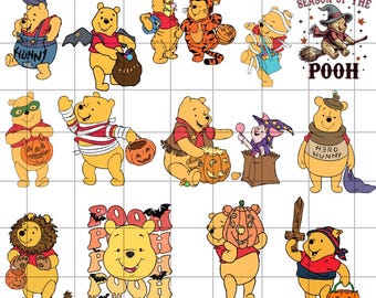 Cute Bear Halloween Svg Bundle, Horror Pooh Png, Pumpkin Clipart, Trick Or Treat Digital File, Svg For Cricut