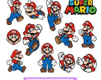 Super Mario SVG-Bundle für Cricut und Sublimation, Mario Cut-Dateien, Mario Clipart, Super Mario, Mario PNG, druckbares Mario