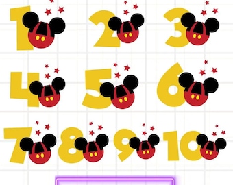 Birthday Boy Svg Bundle, Mouse Happy Birthday Svg, Birthday Age Svg, Birthday Boy Svg, Digital Downloads
