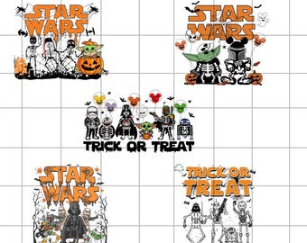 Cute Yoda Halloween Svg Bundle, Horror Darth Vader Digital File,  Star Wars Pumpkin Clipart, Silhouette Vector Cut File
