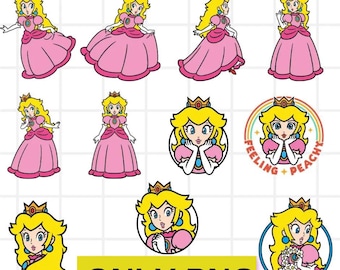 Princess Peach Face Bundle Png, Mario Characters Png, Super Mario Png, Mario Bros Png