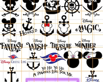 Cruise SVG, Mickey Cruise PNG Clipart Bundle, Cruise ship svg,Mouse Cruise Ship Names Logo Bundle - Treasure Fantasy Dream Wish Wonder Magic