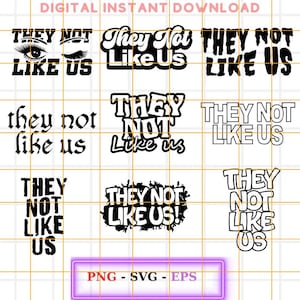 They Not Like Us Svg Png bundle, Rapper Gifts, They Not Like Us T-Shirt Sublimation, Trendy shirt design, Digital Download