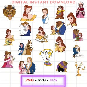 Belle Clipart, Belle Svg, prinses Clipart, prinses Svg, Belle en het beest Svg, Beauty Beast kunst, schoonheid Clipart, prinsessenfeest