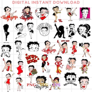 Betty Boop Svg Bundle Layered Item, Betty Boop Png, Dxf, Eps Clipart, Cricut Vector Cut File