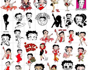 Betty Boop Svg Bundle Layered Item, Betty Boop Png, Dxf, Eps Clipart, Cricut Vector Cut File