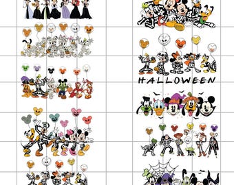 Cartoon Characters Halloween Svg Bundle, Horror Mouse Friends Digital File,  Friends Trick Or Treat Clipart, Silhouette Vector Cut File