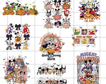 Mouse Friends Halloween Png Bundle, Horror Mickey Digital File, Disney Spooky Season Clipart, Cartoon Movie Pumpkin