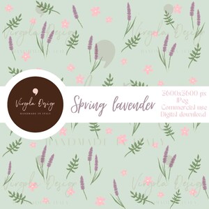 Spring pattern, lavender, daisies, flowers, floral file for digital prints, digital papers, file for fabric printing.