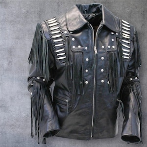 Western Jacket Suede, Men Western Fringed Suede Coat, Handmade Western Suede Leather Mountain Men, Conchos Brown Jacket, Cowboy Brown Jacket