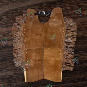 Leren westernchaps voor heren: cowboypaardrijbroek met franjes