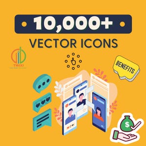 10,000+ Vector Icons Bundle | Editable SVG, PNG, EPS Files | Instant Download