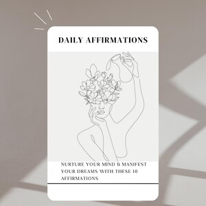 Mazzo di carte di affermazione quotidiana, carte stampabili, carte di affermazione, tecnica di manifestazione