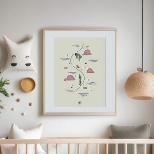 Il sogno di noi tre – Poster 30x40cm / 50x70cm – Pensieri Illustrati - Stampa su carta fine art 300gr/m2 – Decorazione da parete