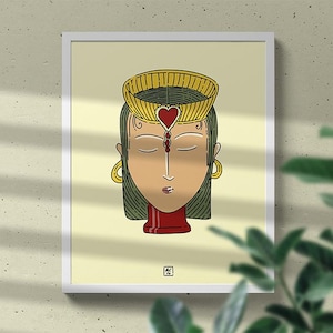 REGINA DI CUORI – Poster 30x40cm / 50x70cm – Pensieri Illustrati - Stampa su carta fine art 300gr/m2 – Decorazione da parete