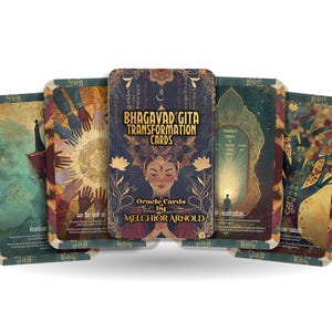Carte di Trasformazione della Bhagavad Gita – Saggezza Antica per Anime Moderne – Mazzo di 22 Carte di Intuizione Divina e Dharma
