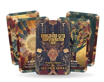 Bhagavad Gita Transformation Cards – Ancient Wisdom for Modern Souls – Divine Insight & Dharma 22-Card Deck