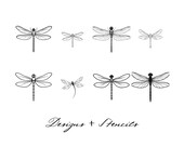 Dragonfly Design & Stencil Bundle – Printable Tattoo Art