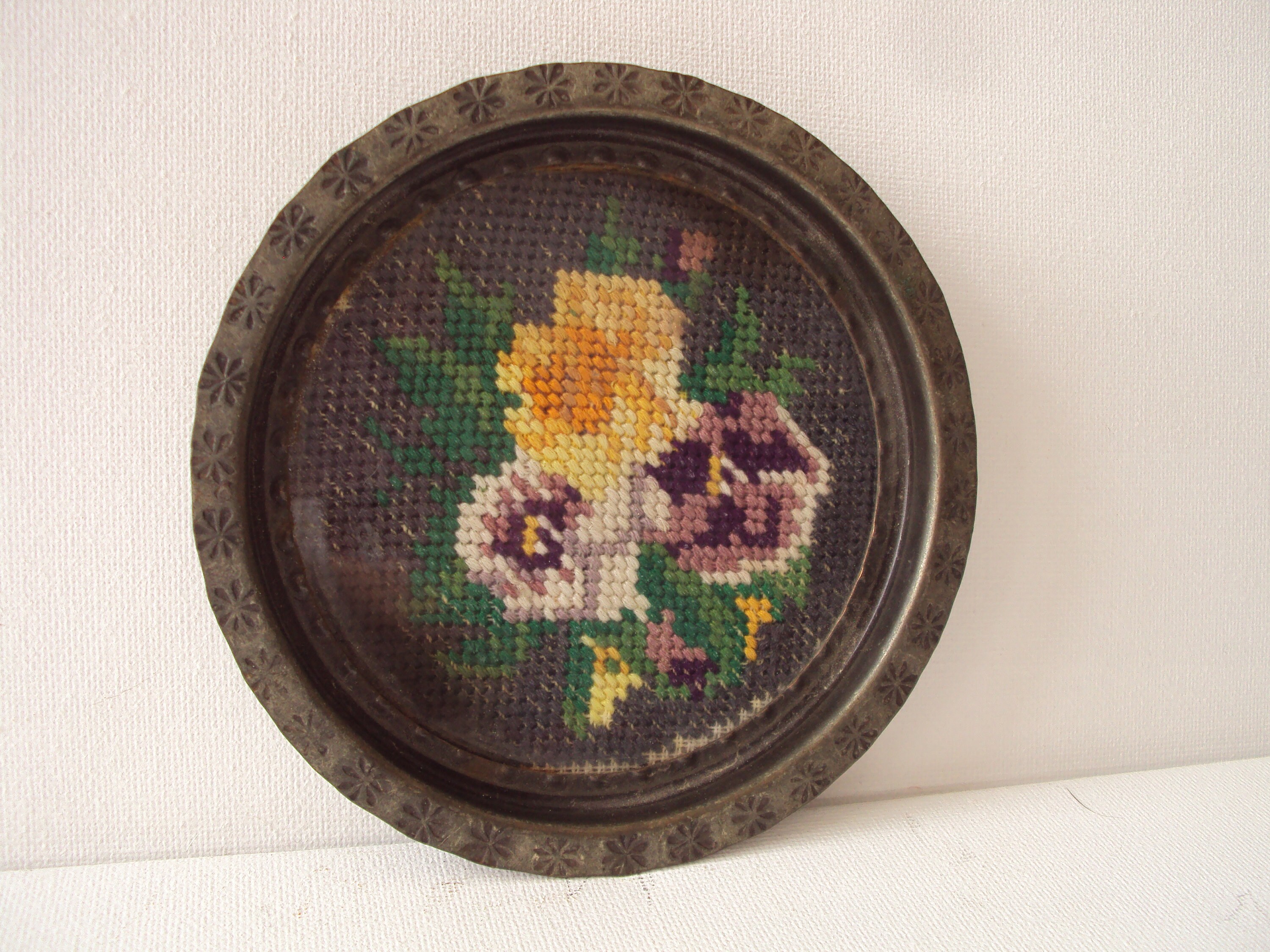 Vtg Framed Needlepoint Textile Art Frames Embroidery Finished Etsy UK