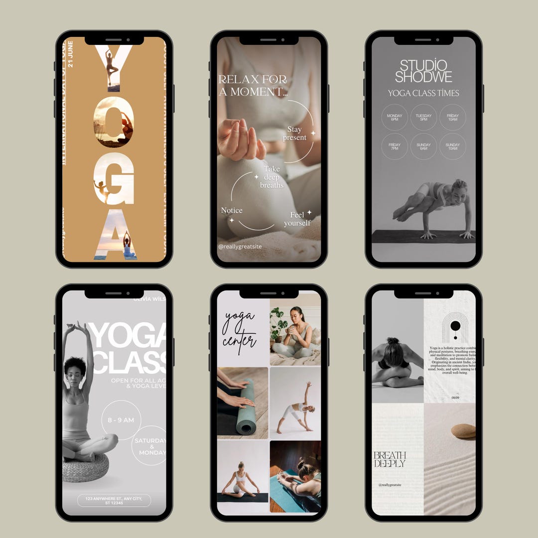 Yoga Templates | Canva Templates | Yoga Studio | Instagram Reels ...