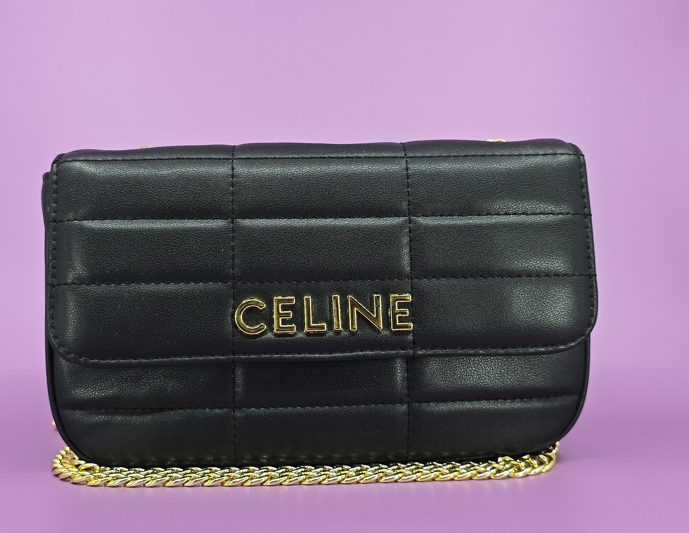 Celine Vintage Black Leather Bag - Etsy