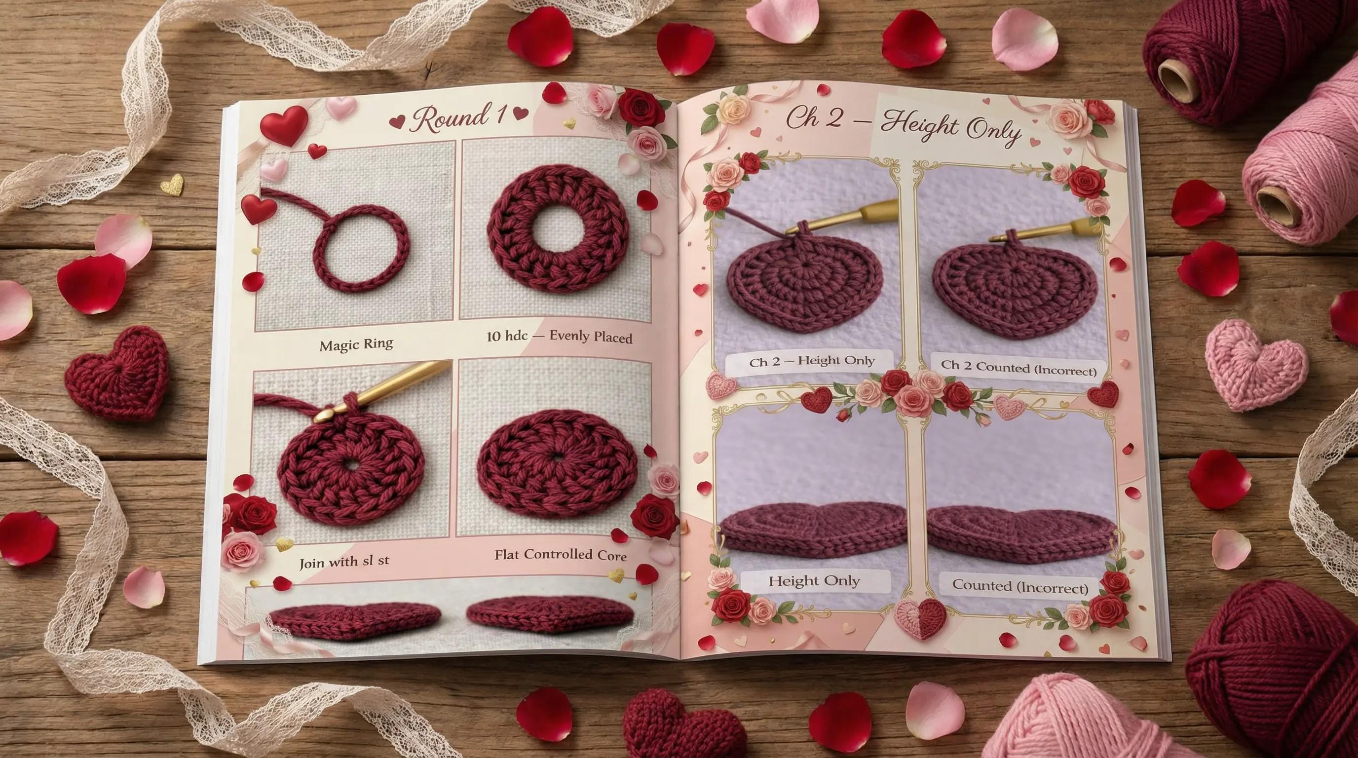 Crochet Heart Table Runner Pattern – Flat Seamless Hearts With ...