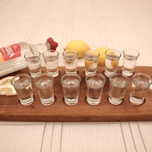 Personalized Tequila Board , Tequila Board With Shot Glasses , Tequila Party , Gift for Him , Gift for Her , Walnut Tequila Board