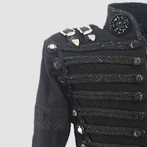 Michael Jackson Military Jacket | Handmade Black Hussar Jacket | Retro Punk Gothic Parade Jacket | Impersonator Costume for Men