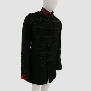 Men’s Black Wool Hussar Jacket | Military Parade Coat, Gothic Steampunk Style