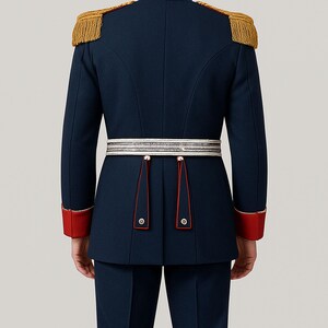 Royal Blue Military Coat for Men or Women | Gold Embroidery & Aiguillette | Custom Fit image 9