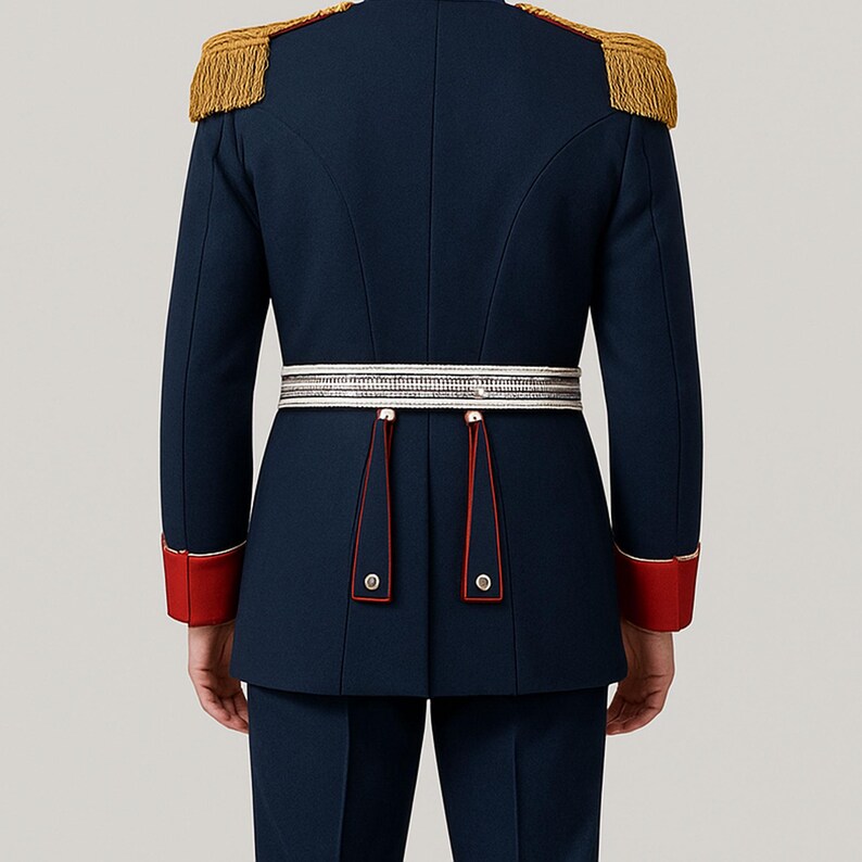 Royal Blue Military Coat for Men or Women | Gold Embroidery & Aiguillette | Custom Fit image 9