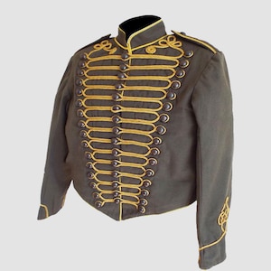 Men’s Wool Napoleonic Hussar Jacket | Steampunk Gothic Military Costume