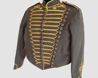 Steampunk Military Jacket Men | Napoleonic Hussar Coat | Gothic Parade Costume | Victorian Officer Jacket