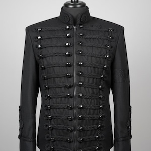 Handgemaakt Michael Jackson militair jack | Zwarte wollen huzaarstijl afbeelding 10