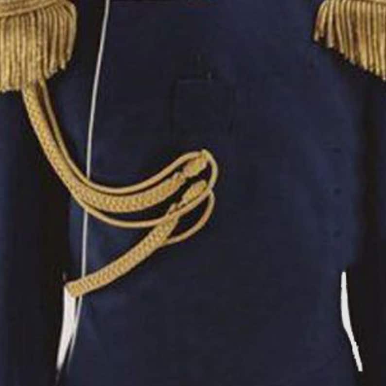 Royal Blue Military Coat for Men or Women | Gold Embroidery & Aiguillette | Custom Fit image 5