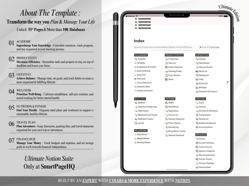 Ultimate 2026 Chic Life Planner Notion Template Second Brain Notion