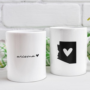 Arizona Heart White Ceramic Mug, Arizona Gift, Arizona Souvenir, Arizona State Mug, Love Arizona, Coffee Tea