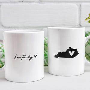 Kentucky Heart White Ceramic Mug, Kentucky Gift, Kentucky Souvenir, Kentucky State Mug, Love Kentucky, Coffee Tea