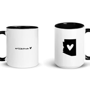 Arizona Heart Black Accent Ceramic Mug, Arizona Gift, Arizona Souvenir, Arizona State Mug, Love Arizona, Coffee Tea