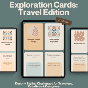 Inspiratiekaarten voor reisontwerp: wereldwijd decor + stylingtips voor reizigers, creatievelingen en ontwerpers | Directe digitale download, cadeau-idee