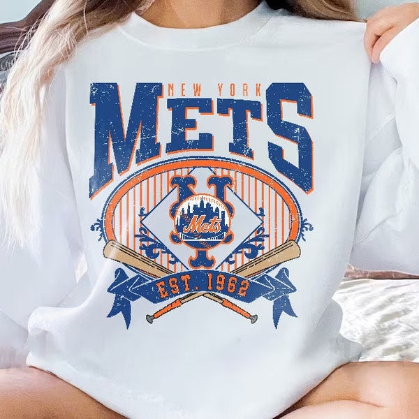 New York Baseball Sweatshirt  Vintage Style New York Baseball Crewneck Sweatshirt  New York EST 1962 Sweatshirt  Game Da