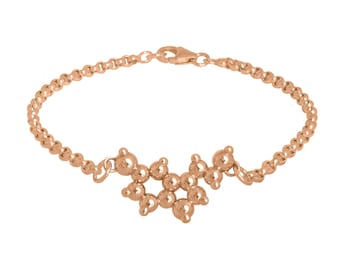 Serotonin 3D Molecule Bracelet - 18k Rose Gold Vermeil - Single Molecule Bracelet