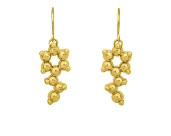 Phenylethylamine Molecule Gold Vermeil Earrings