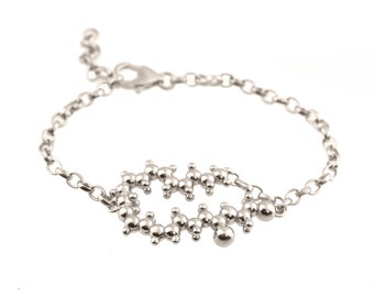 Anandamide 'Bliss' Molecule Bracelet in Sterling Silver