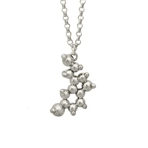 Serotonin Pendant - 3D -  Sterling Silver - Molecule Jewellery