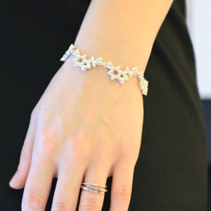 Serotonin Molecule Silver Bracelet