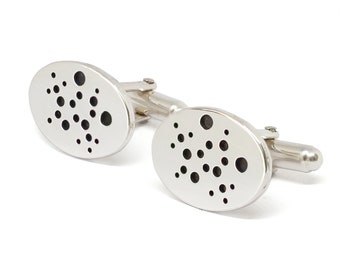 Chocolate Molecule (Theobromine) Silver Cufflinks