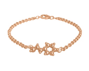 Phenethylamine Bracelet - 3D Molecule - 18k Rose Gold or Yellow Gold - Single Molecule Bracelet