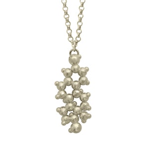 Estrogen Molecule Pendant - Sterling silver and adjustable length.